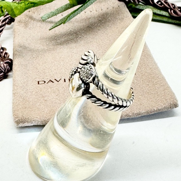 David Yurman Diamond Small Chiclet Ring .925 - Picture 5 of 9